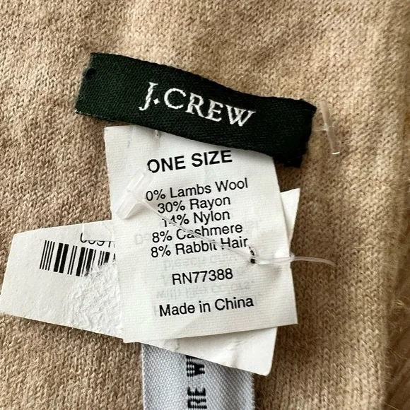 J.Crew Sequin Wool Cashmere Blend Scarf NWT | Champagne Gold Holiday 4x80 - Picture 3 of 3